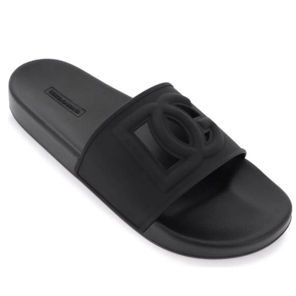Dolce & Gabbana Rubber beachwear sliders with DG logo, New, Size 35 - Picture 1 of 15